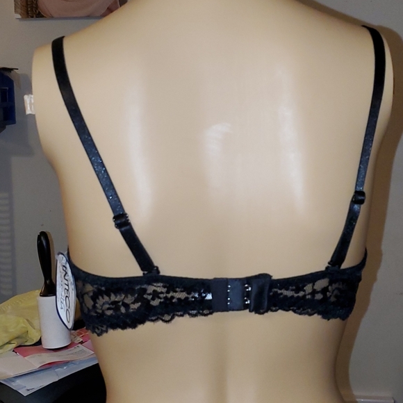NWT Inteco Intimates black lace push up bra 36 D - Picture 4 of 7